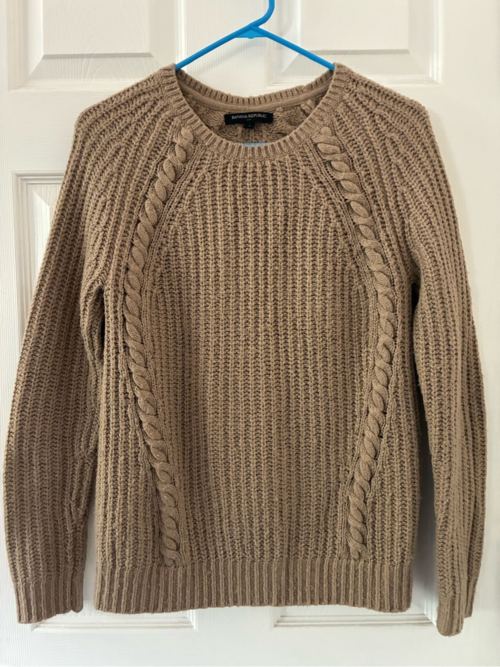 Banana Republic Tan Cable-Knit Fisherman Sweater - Unisex Small